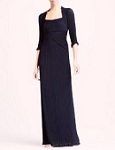Plisse pleated Column Gown