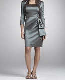 Taffeta Jacket Dress with Bow Detail